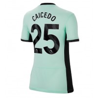 Camiseta Chelsea Moises Caicedo #25 Tercera Equipación Replica 2023-24 para mujer mangas cortas
